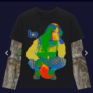 BILLIE EILISH HIT ME HARD AND SOFT TOUR CAMO LAYERED LONG SLEEVE